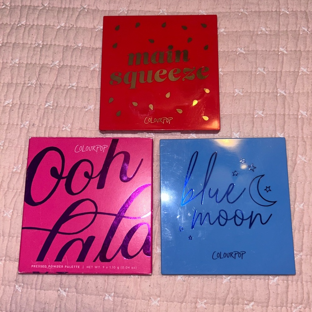 ColourPop Eyeshadow Palette Set - Red, Pink, Blue